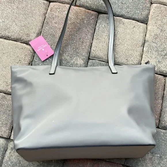 Kate Spade Hayden Nylon Top Zip Tote Nimbus Grey - Picture 15 of 16